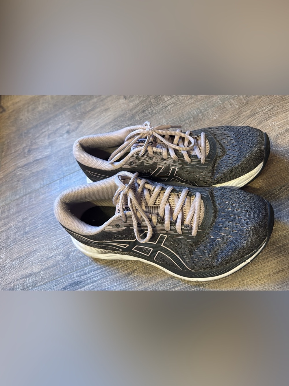 ASICS Women's Gray and Light Pink Athletic Running Shoes